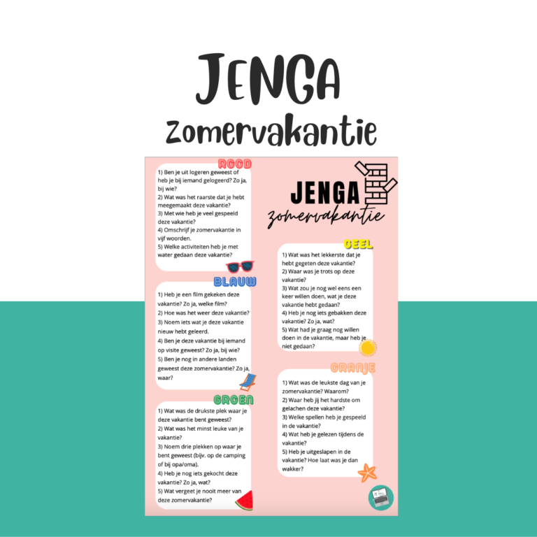 Jenga-zomervakantie-startschooljaar