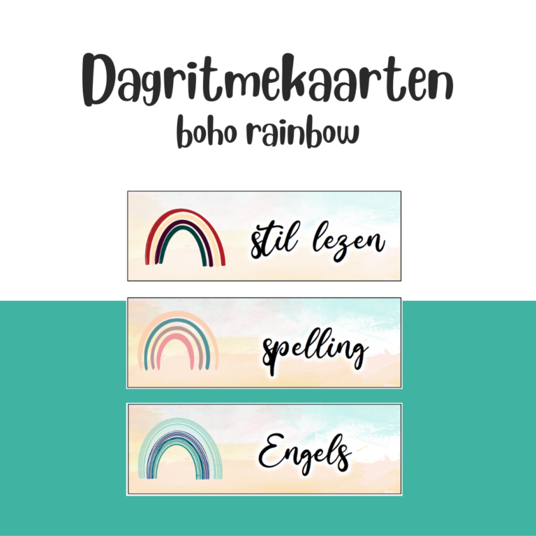 dagritmekaarten-boho-rainbow-klaslokaal