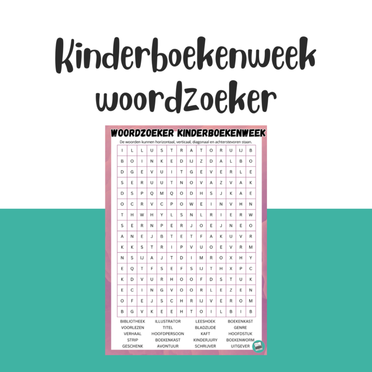 woordzoeker voor de middenbouw en bovenbouw over de Kinderboekenweek